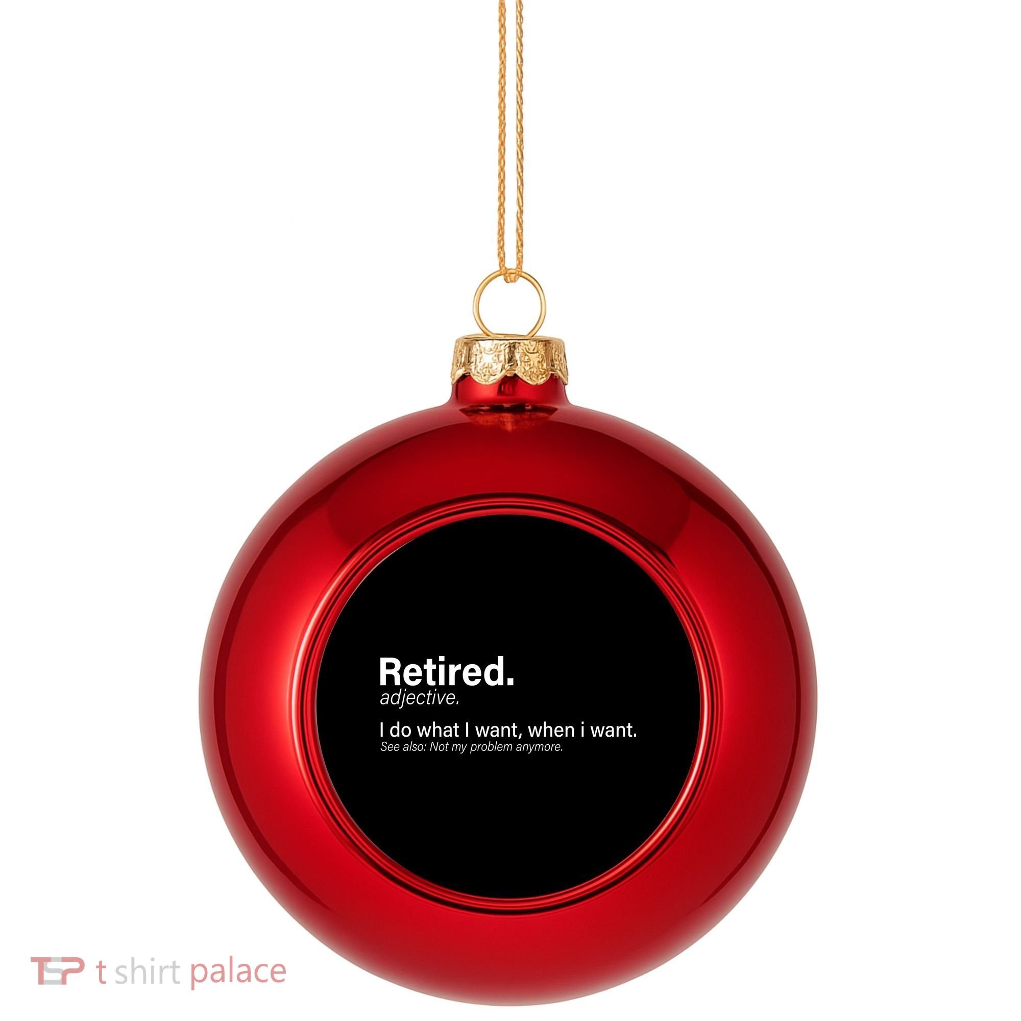 Retired Definition Plastic Christmas Ball Ornament