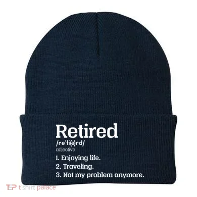 Retired Definition Funny Beanie