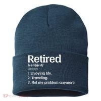 Retired Definition Funny Sustainable Knit Beanie thumb 0