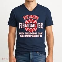 Retired Firefighter Been There Done That V-Neck T-Shirt thumb 2