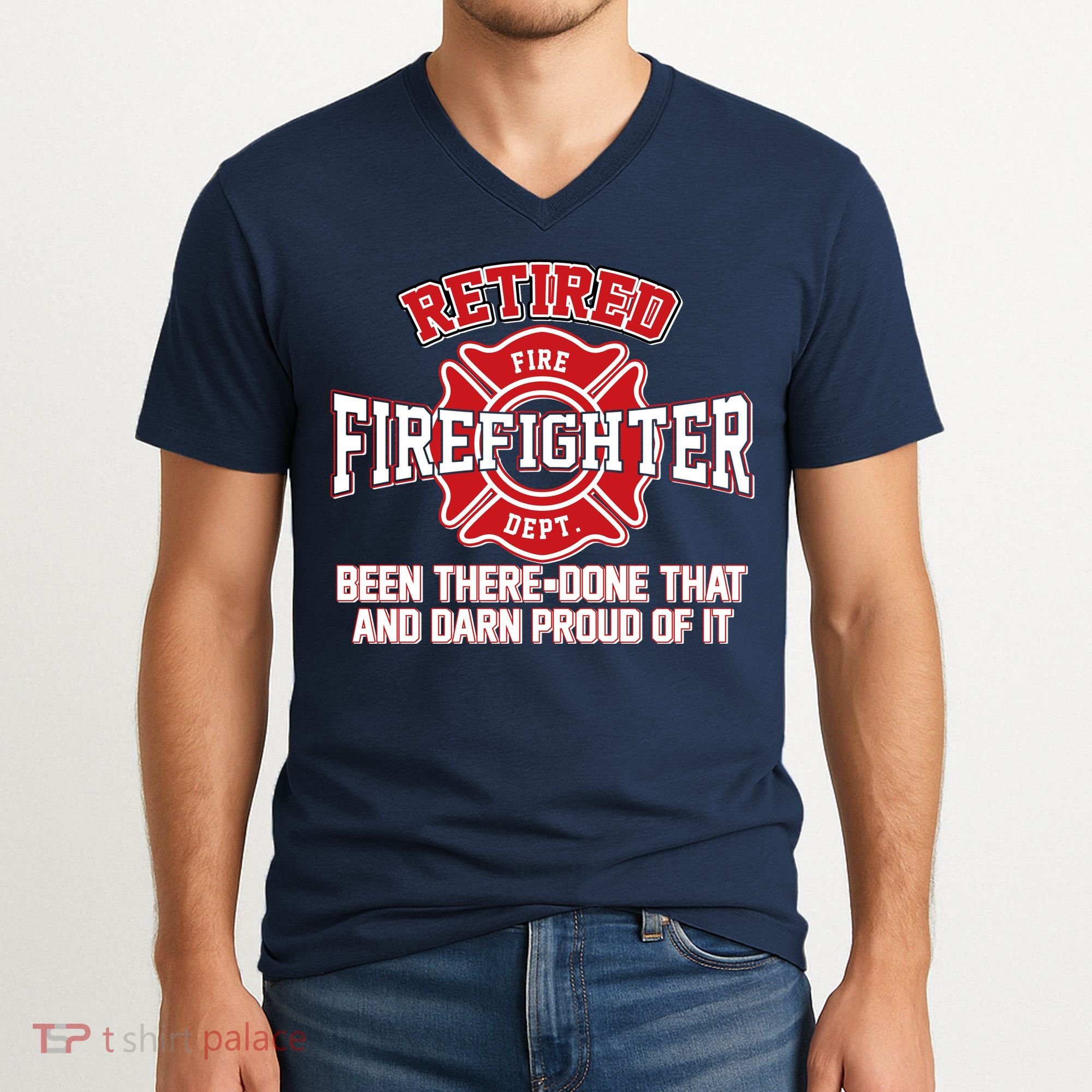 Retired Firefighter Been There Done That V-Neck T-Shirt