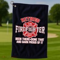 Retired Firefighter Been There Done That Golf Towel thumb 1