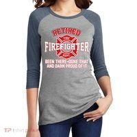 Retired Firefighter Been There Done That Women's Tri-Blend 3/4-Sleeve Raglan Shirt thumb 2