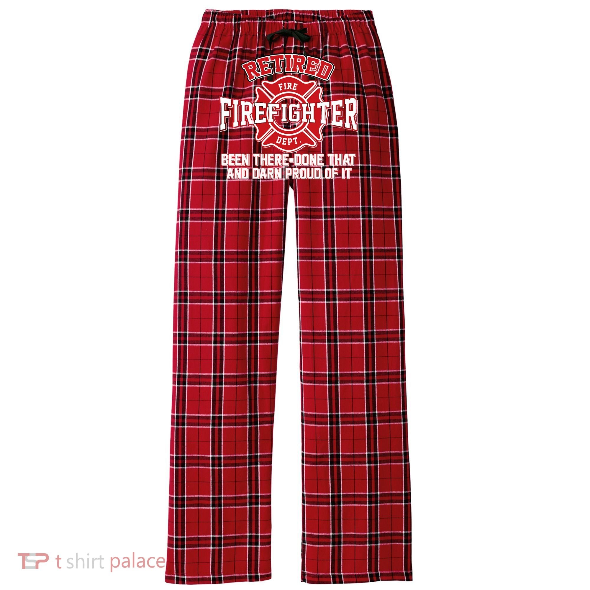 Retired Firefighter Been There Done That Women's Flannel Plaid Pajama Pants