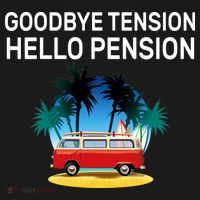 Retired Goodbye Tension Hello Pension Vacation Bucket Hat thumb 4