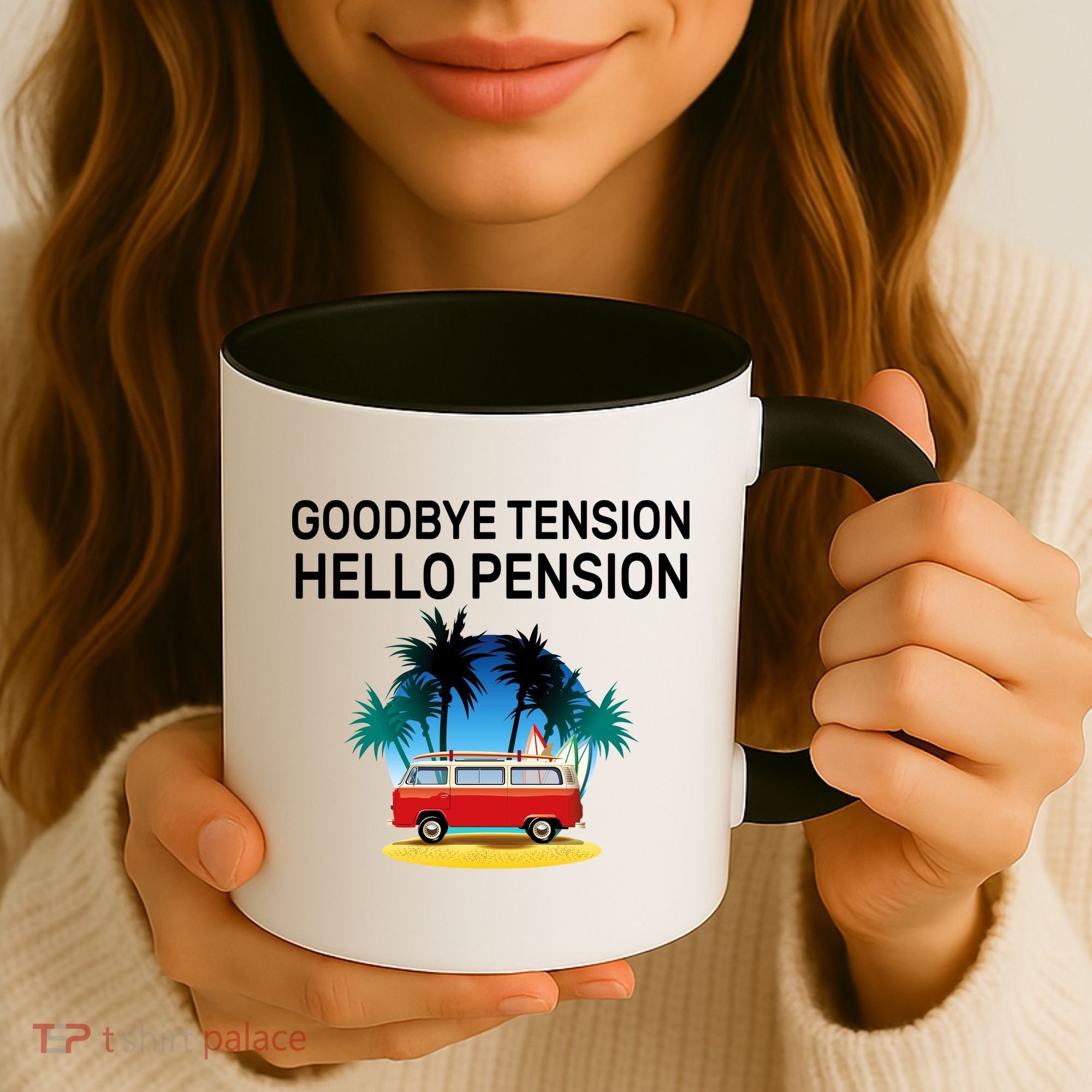Retired Goodbye Tension Hello Pension Vacation Coffee Mug