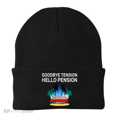 Retired Goodbye Tension Hello Pension Vacation Beanie
