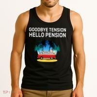 Retired Goodbye Tension Hello Pension Vacation Tank Top thumb 3