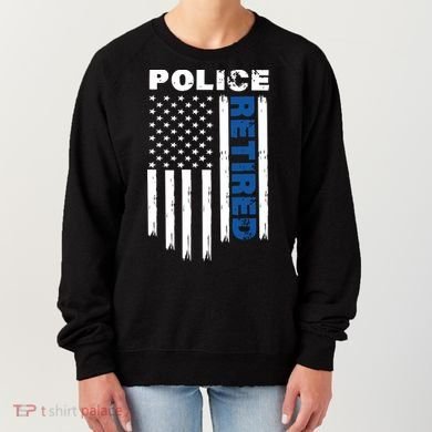 Retired Police Blue Flag Women's Sweatshirt