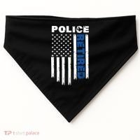 Retired Police Blue Flag USA-Made Doggie Bandana thumb 0