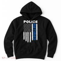 Retired Police Blue Flag Hoodie thumb 0