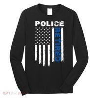 Retired Police Blue Flag Long Sleeve Shirt thumb 0