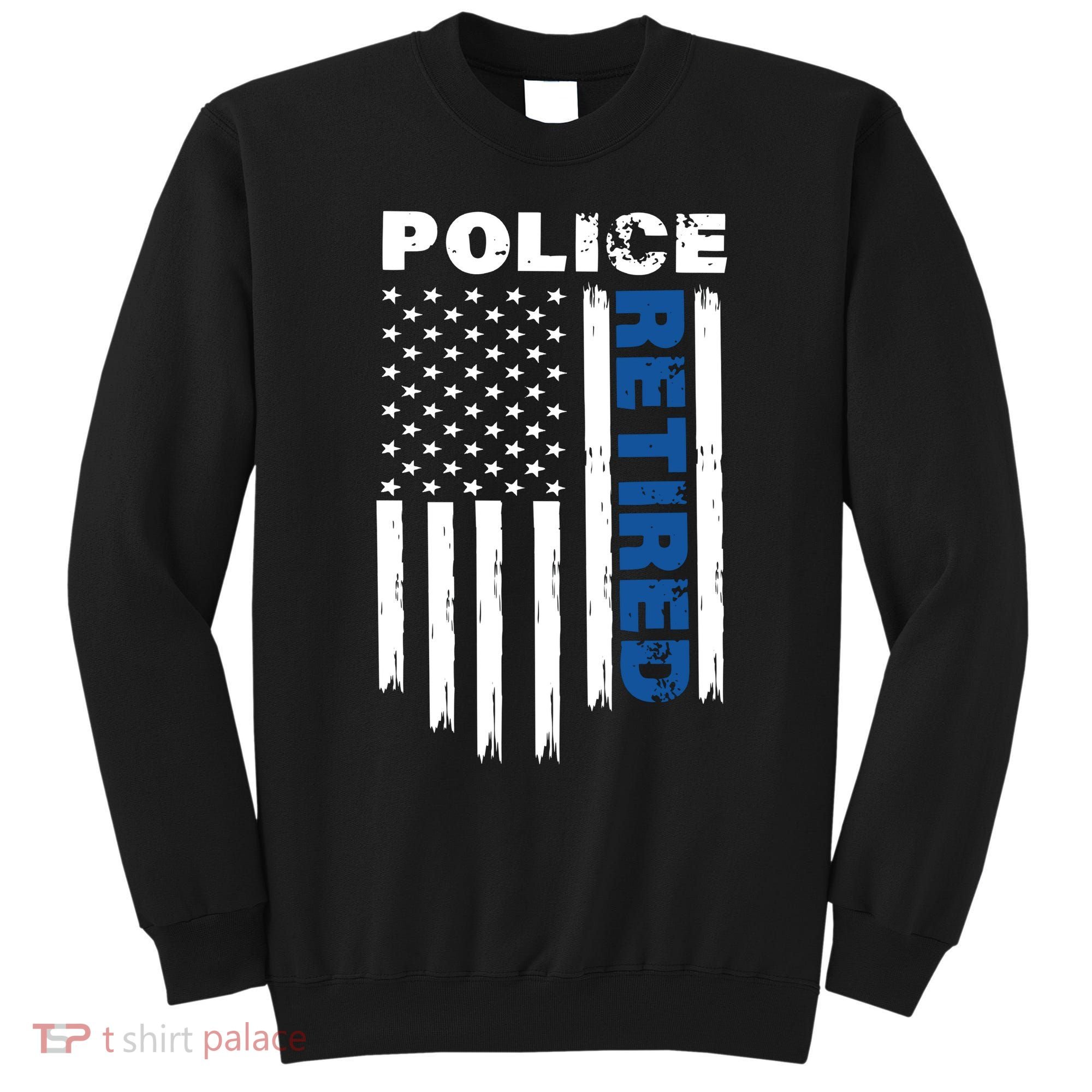 Retired Police Blue Flag Sweatshirt