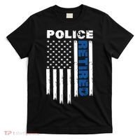 Retired Police Blue Flag T-Shirt thumb 0