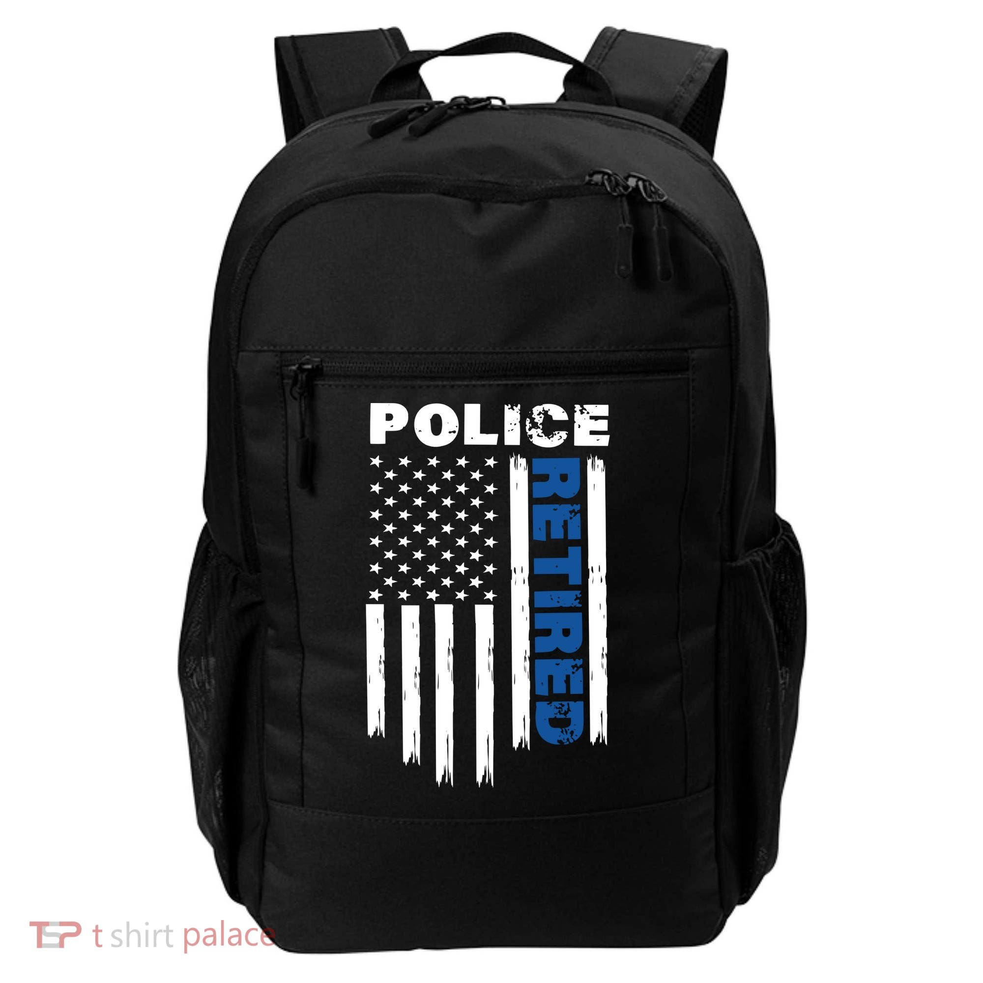 Retired Police Blue Flag Backpack