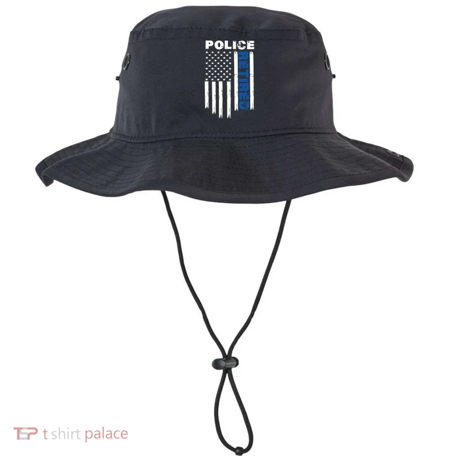 Retired Police Blue Flag Bucket Hat