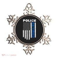 Retired Police Blue Flag Ornament thumb 0