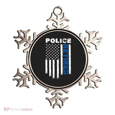 Retired Police Blue Flag Ornament