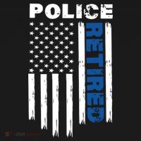 Retired Police Blue Flag Ornament thumb 1