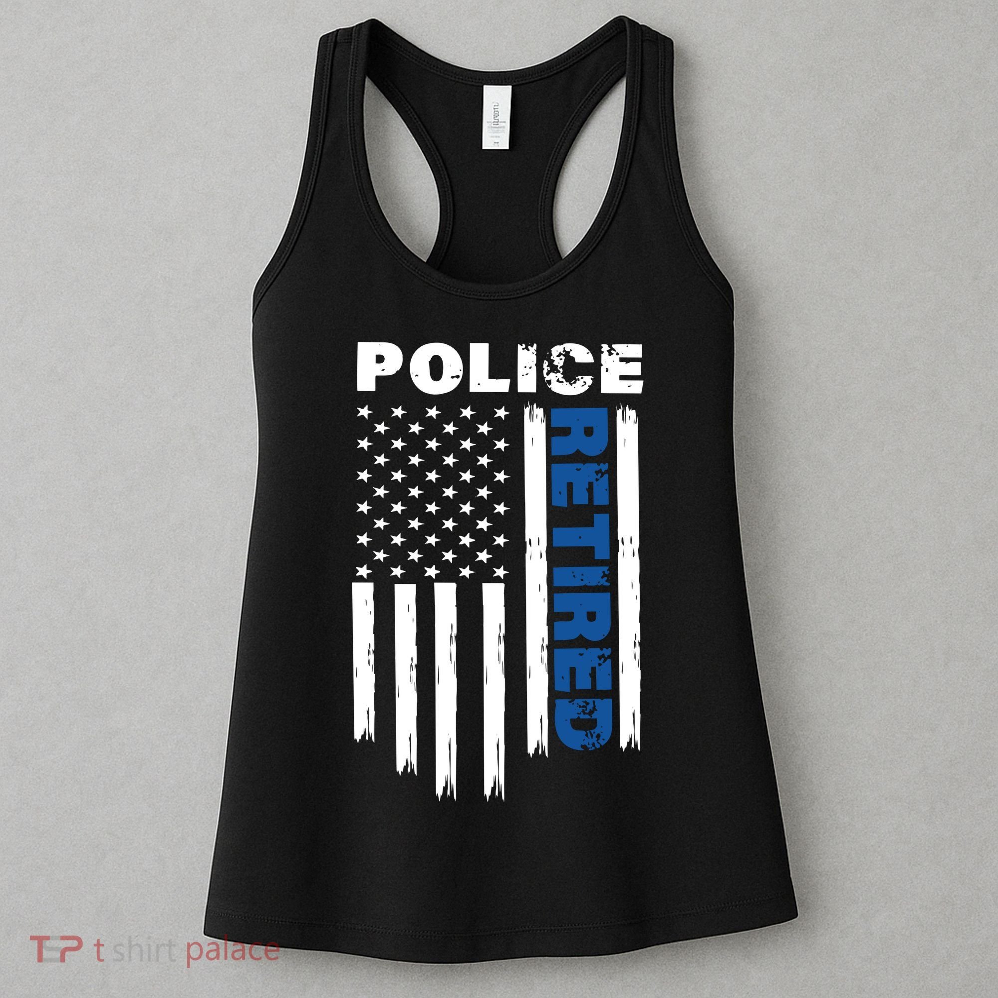 Retired Police Blue Flag Women's Tank Top