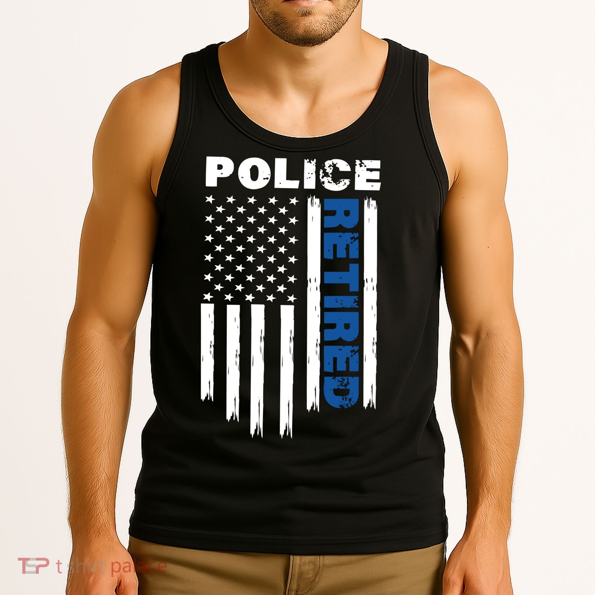Retired Police Blue Flag Tank Top