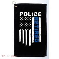 Retired Police Blue Flag Golf Towel thumb 0