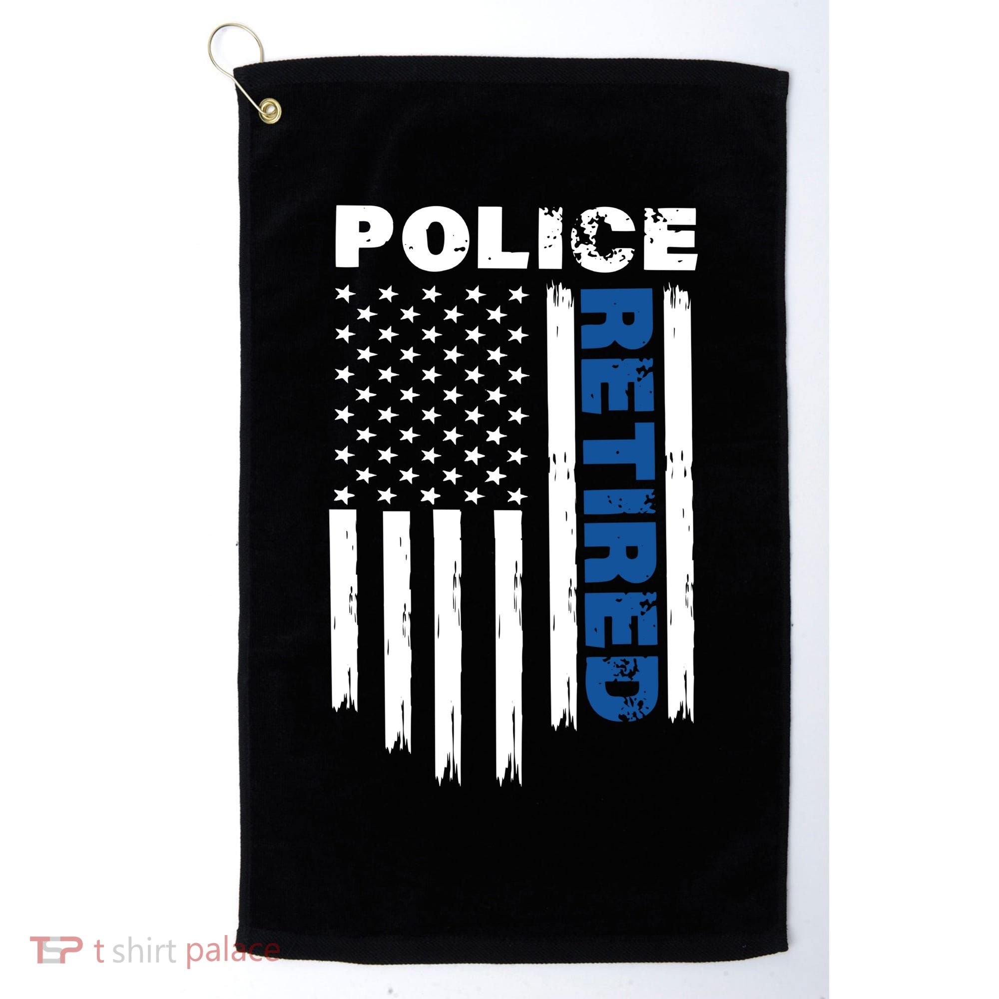 Retired Police Blue Flag Golf Towel
