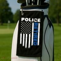Retired Police Blue Flag Golf Towel thumb 2