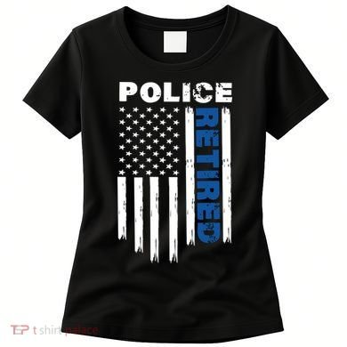 Retired Police Blue Flag Women's T-Shirt