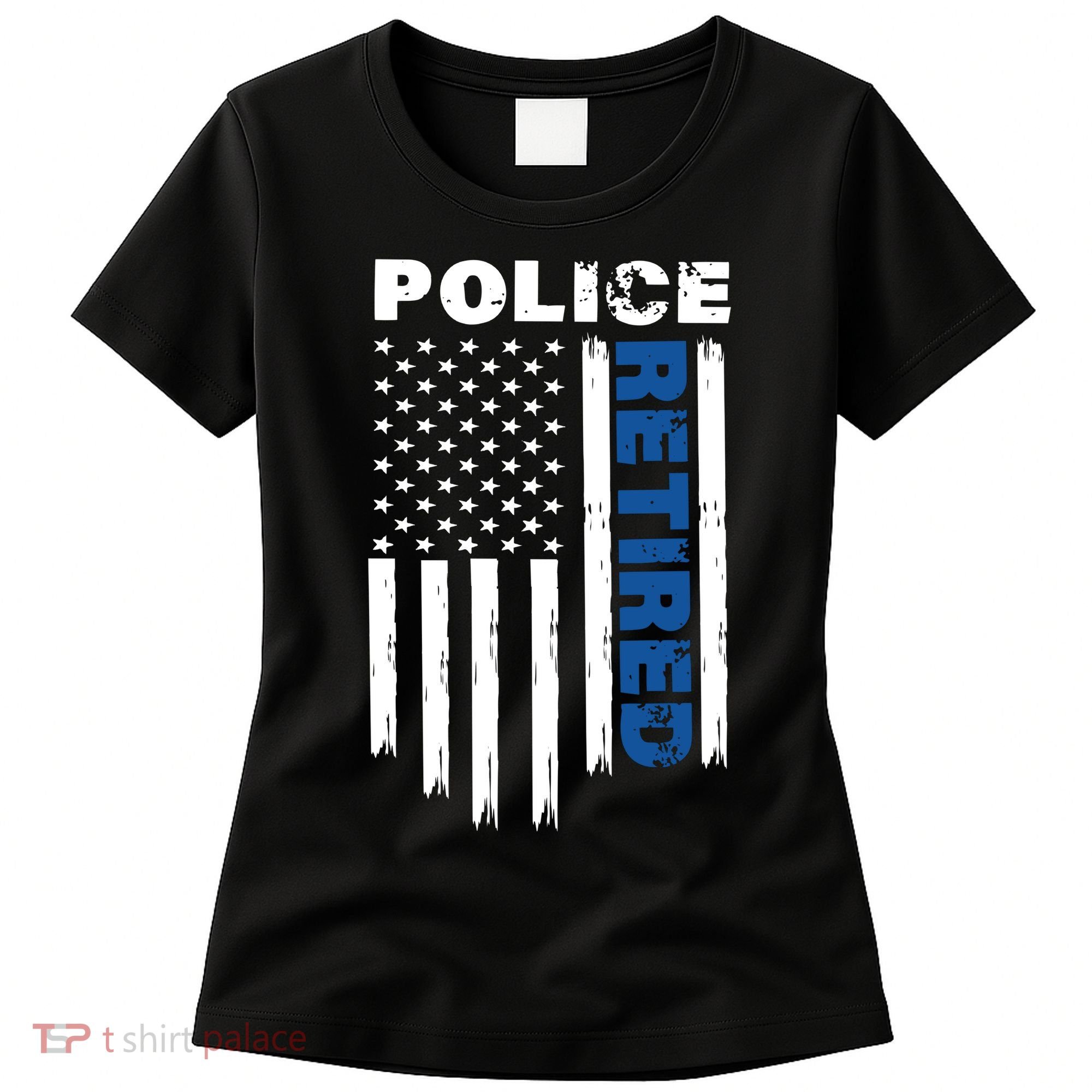 Retired Police Blue Flag Women's T-Shirt