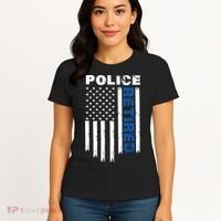 Retired Police Blue Flag Women's T-Shirt thumb 4