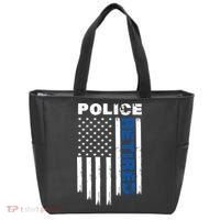 Retired Police Blue Flag Tote Bag thumb 0