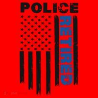 Retired Police Blue Flag Santa Hat thumb 1