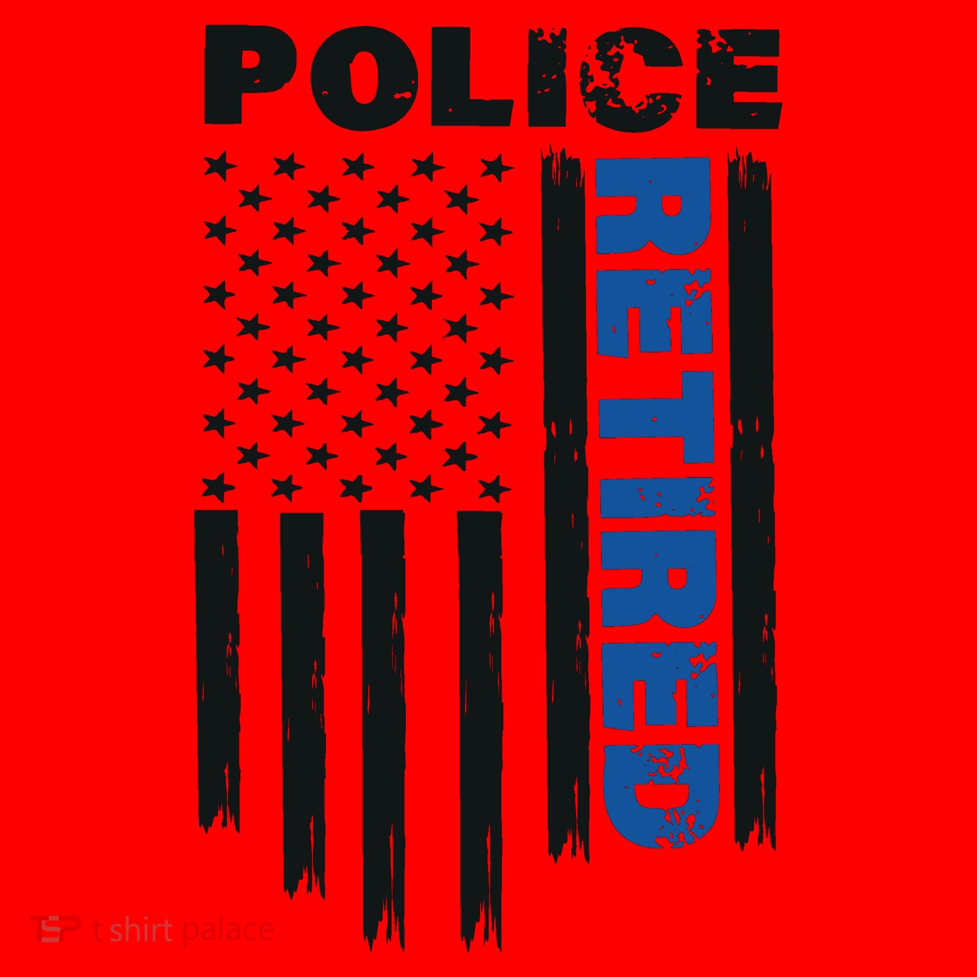 Retired Police Blue Flag Santa Hat