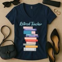 Retired Teacher Women's V-Neck T-Shirt thumb 2
