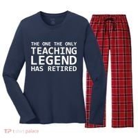 Retired Teacher Legend Women's Long Sleeve Flannel Pajama Set  thumb 0