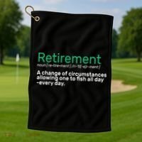 Retirement Fishing Definition  Golf Towel thumb 1