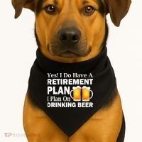 Retirement Plan Drinking Beer USA-Made Doggie Bandana thumb 1