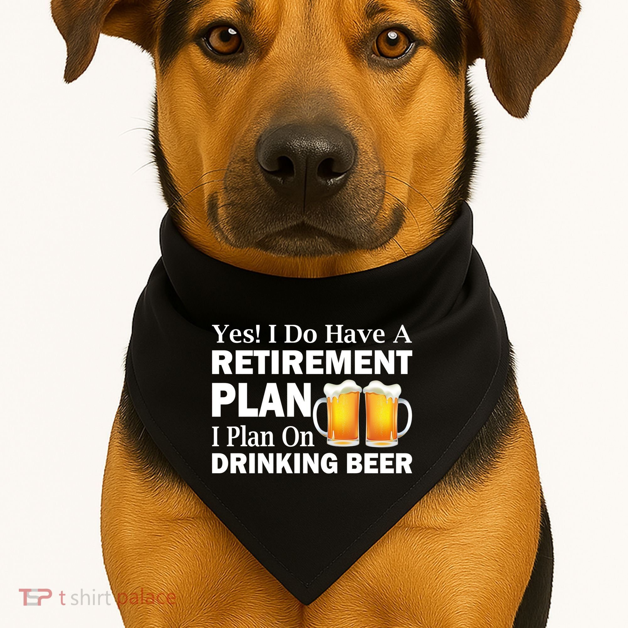 Retirement Plan Drinking Beer USA-Made Doggie Bandana