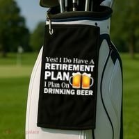 Retirement Plan Drinking Beer Golf Towel thumb 2