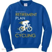 Retirement Plan On Cycling Kids Sweatshirt thumb 0