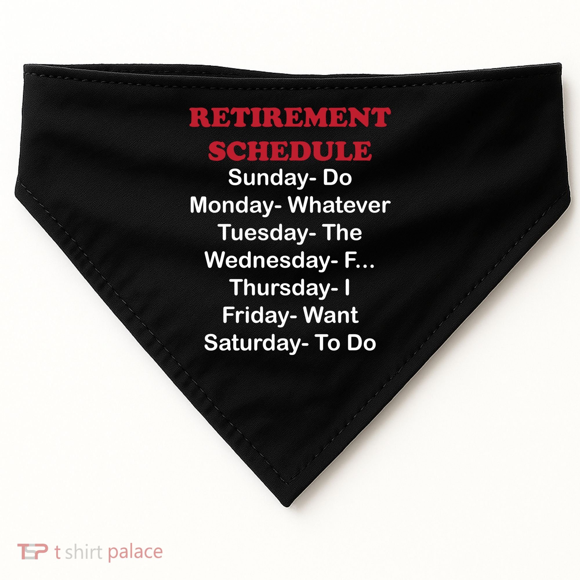 Retirement Schedule USA-Made Doggie Bandana