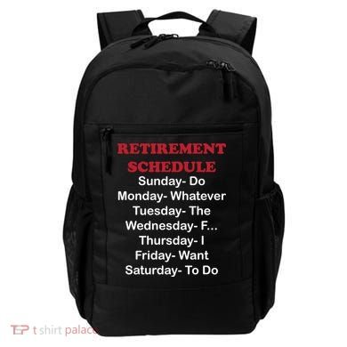 Retirement Schedule Backpack