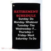 Retirement Schedule Golf Towel thumb 0