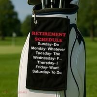 Retirement Schedule Golf Towel thumb 2