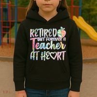 Retried But Forever A Teacher At Heart Kids Hoodie thumb 3
