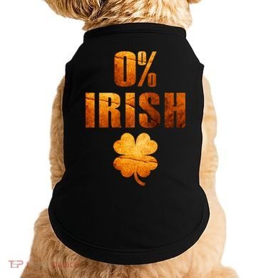 Retro 0% Irish Clover St Patrack's Day Doggie Tank