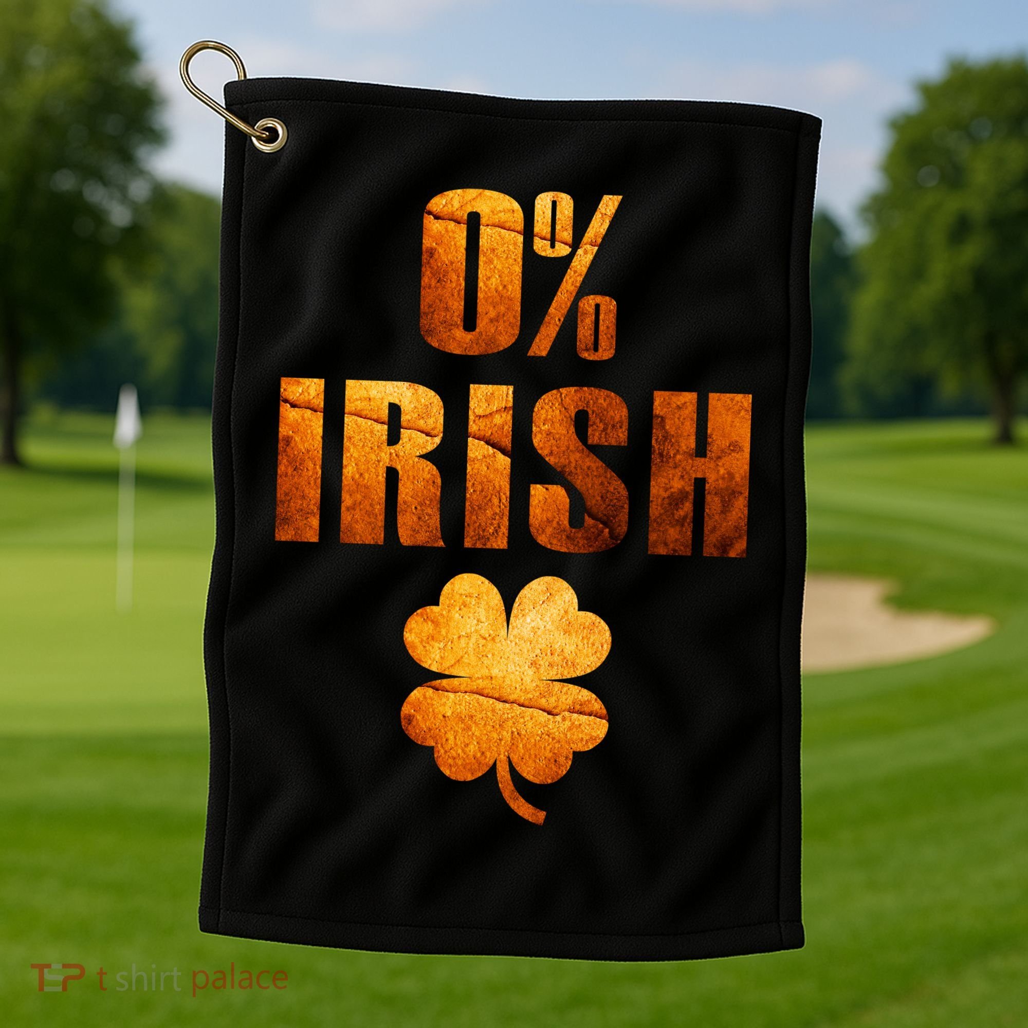 Retro 0% Irish Clover St Patrack's Day Golf Towel