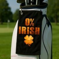 Retro 0% Irish Clover St Patrack's Day Golf Towel thumb 2