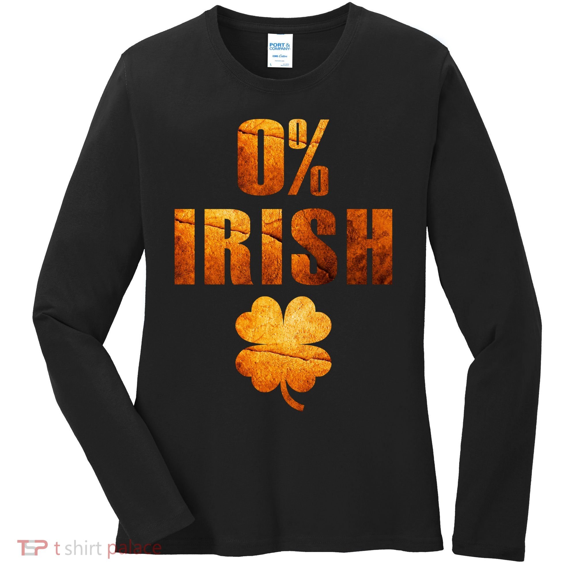 Retro 0% Irish Clover St Patrack's Day Women's Long Sleeve Shirt